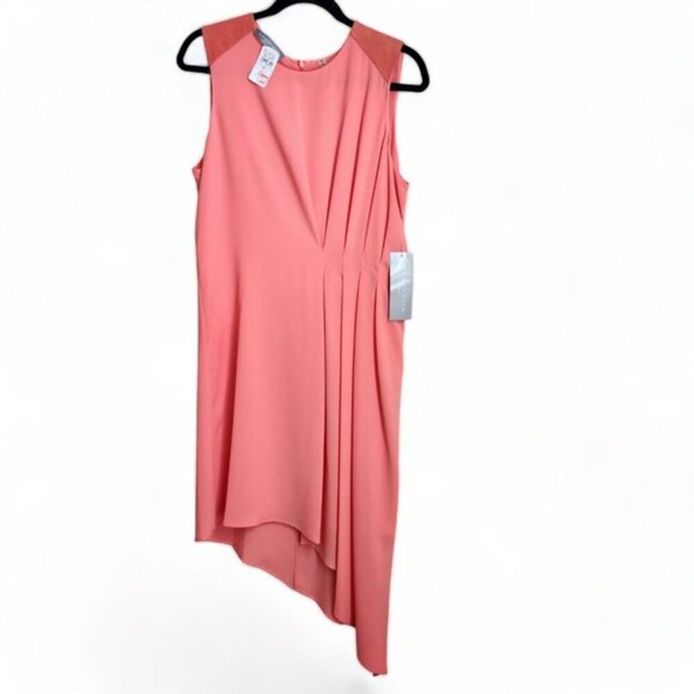 Bagatelle Sheath Dress Women M Gathered Sleeveless Asymmetrical Evening Pink NWT